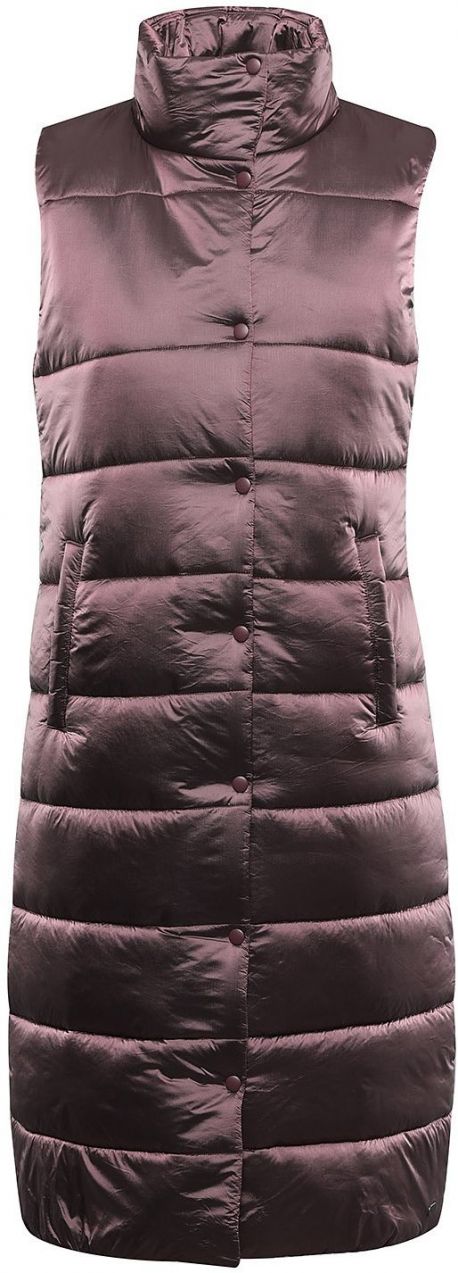 Long women's quilted vest with wr ALPINE PRO UREFA pink cosmos