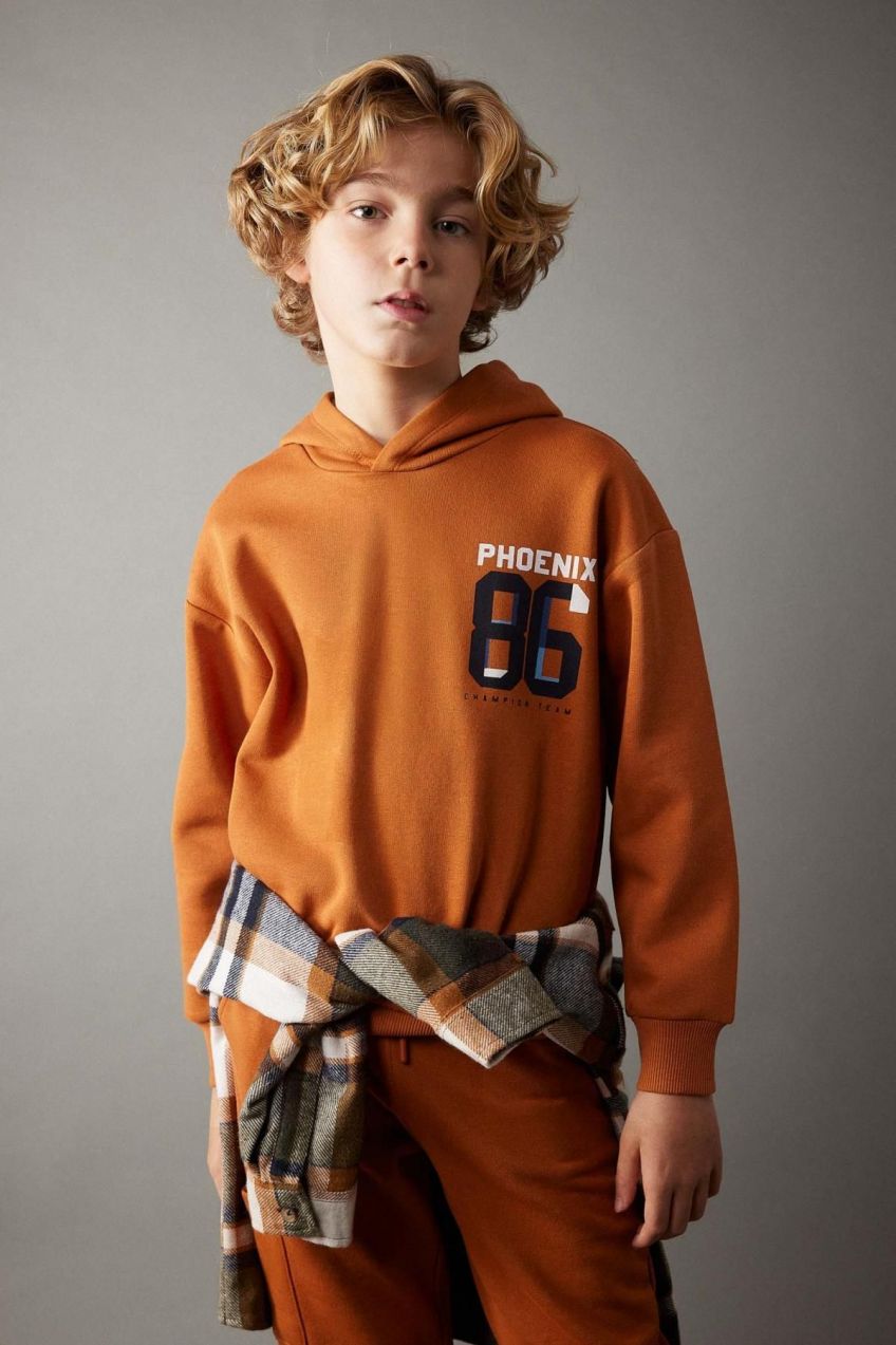 DEFACTO Boy Oversize Fit Hooded Thick Sweatshirt