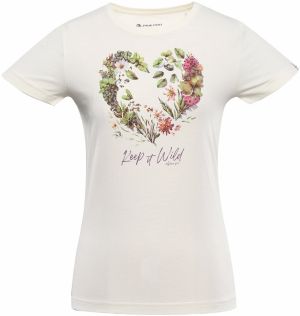 Women's cotton T-shirt ALPINE PRO ECOMA creme variant pa