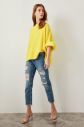 Trendyol Blue High Waist Mom Jeans Torn Detailed galéria