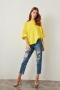 Trendyol Blue High Waist Mom Jeans Torn Detailed galéria