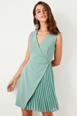 Trendyol Mint Asymmetrical Wrap Dress