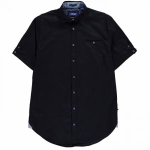 D555 Mens Dwight Oxford Short Sleeve Shirt Casual Cotton Button Placket Chest