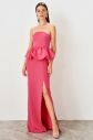 Trendyol Fuchsia Peplum detailed evening dress galéria
