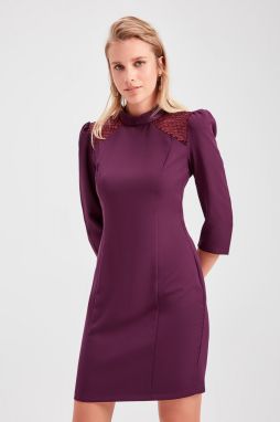 Trendyol Damson Mesh Detailed Dress