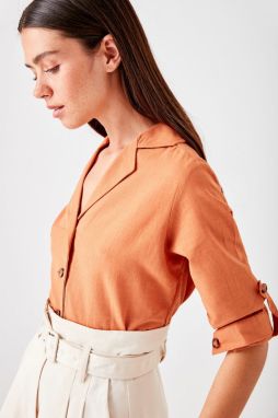 Trendyol Tile Bone button Detailed shirt