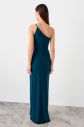 Trendyol Emerald Green Waist Detailed Drapeli Evening Dress galéria