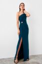 Trendyol Emerald Green Waist Detailed Drapeli Evening Dress galéria