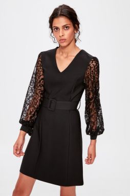 Trendyol Black Lace Belted Dress
