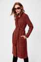 Trendyol Cinnamon Belt Patterned Long Cachet Coat galéria