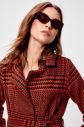 Trendyol Cinnamon Belt Patterned Long Cachet Coat galéria