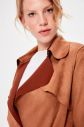 Trendyol Camel Arched Suede Trench Coat galéria