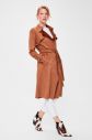 Trendyol Camel Arched Suede Trench Coat galéria