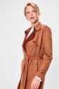 Trendyol Camel Arched Suede Trench Coat galéria