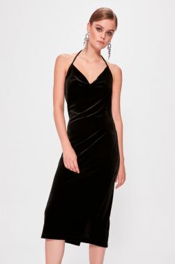 Trendyol Black Strap Velvet Dress