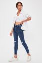 Trendyol Blue Ripped Detailed High Waist Slim Fit Jeans galéria