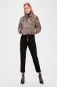 Trendyol Brown Zipper CoverLeoparpattern velvet Inflatable Crop Coat galéria