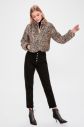 Trendyol Brown Zipper CoverLeoparpattern velvet Inflatable Crop Coat galéria