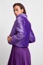 Trendyol Purple Zipper Covervelvet Inflatable Crop Coat galéria