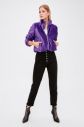 Trendyol Purple Zipper Covervelvet Inflatable Crop Coat galéria
