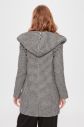 Trendyol Black Goose Foot Patterned Hoodie Detailed Coat galéria