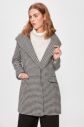 Trendyol Black Goose Foot Patterned Hoodie Detailed Coat galéria