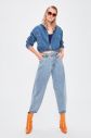 Trendyol Blue Hooded Bomber Denim Jacket galéria