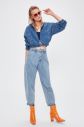 Trendyol Blue Hooded Bomber Denim Jacket galéria