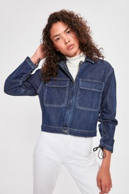 Trendyol Navy Jacket Detailed Denim Jacket