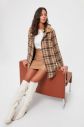Trendyol Multicolored Collar Artificial Fur Detailed Plaid Kase Kaban galéria