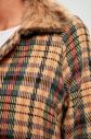 Trendyol Multicolored Collar Artificial Fur Detailed Plaid Kase Kaban galéria