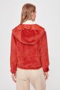 Trendyol Cinnamon Hooded Velvet Coat galéria