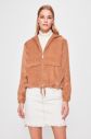 Trendyol Cinnamon Hooded Velvet Coat galéria
