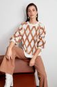 Trendyol Ekru Baklava Patterned Knitwear Sweater galéria