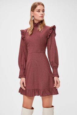 Trendyol Burgundy Shoulder Detailing Dress