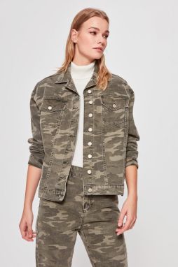Trendyol Green Camouflage Denim Jacket