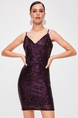Trendyol Purple Sequined Cruise Rink Dress
