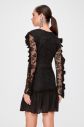 Trendyol Black Skirt Tips Frilled Drape Collar Dress galéria