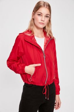 Trendyol Red Hooded Short Coat