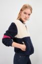 Trendyol Lila Ribana Detailed Color Block Soft Plush Coat galéria