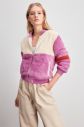 Trendyol Lila Ribana Detailed Color Block Soft Plush Coat galéria