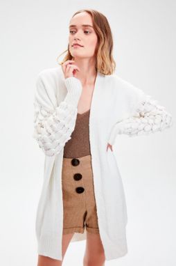 Trendyol Ekru Sleeve Detailed Knitwear Cardigan