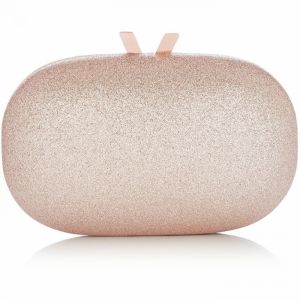 Olga Berg Calli oval glitter clutch
