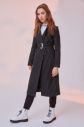 Trendyol Black Long Metal Buckle Belt Edging Coat galéria