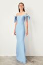 Trendyol Blue Bow detailed evening dress galéria
