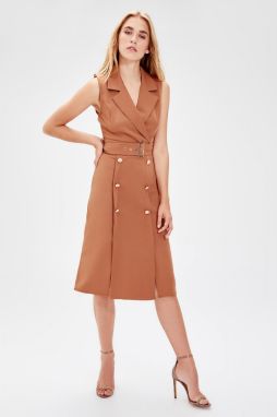 Trendyol Camel Belt Button Dress