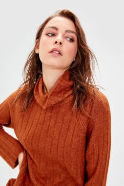 Trendyol Camel Fitilli Knitwear Sweater