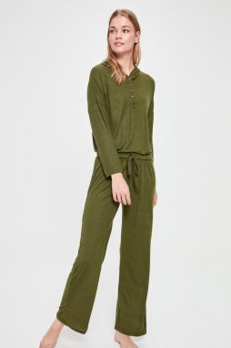 Trendyol Khaki Fitilli Knitted Pajamas bottom