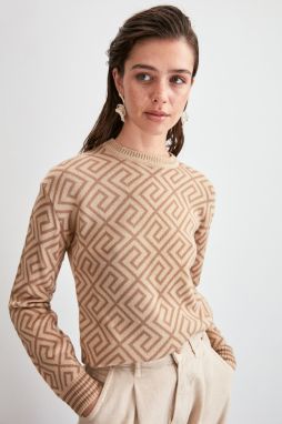 Trendyol Ecru Patterned Knitwear Sweater