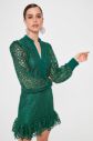 Trendyol Emerald Green Ribbed Lace Dress galéria
